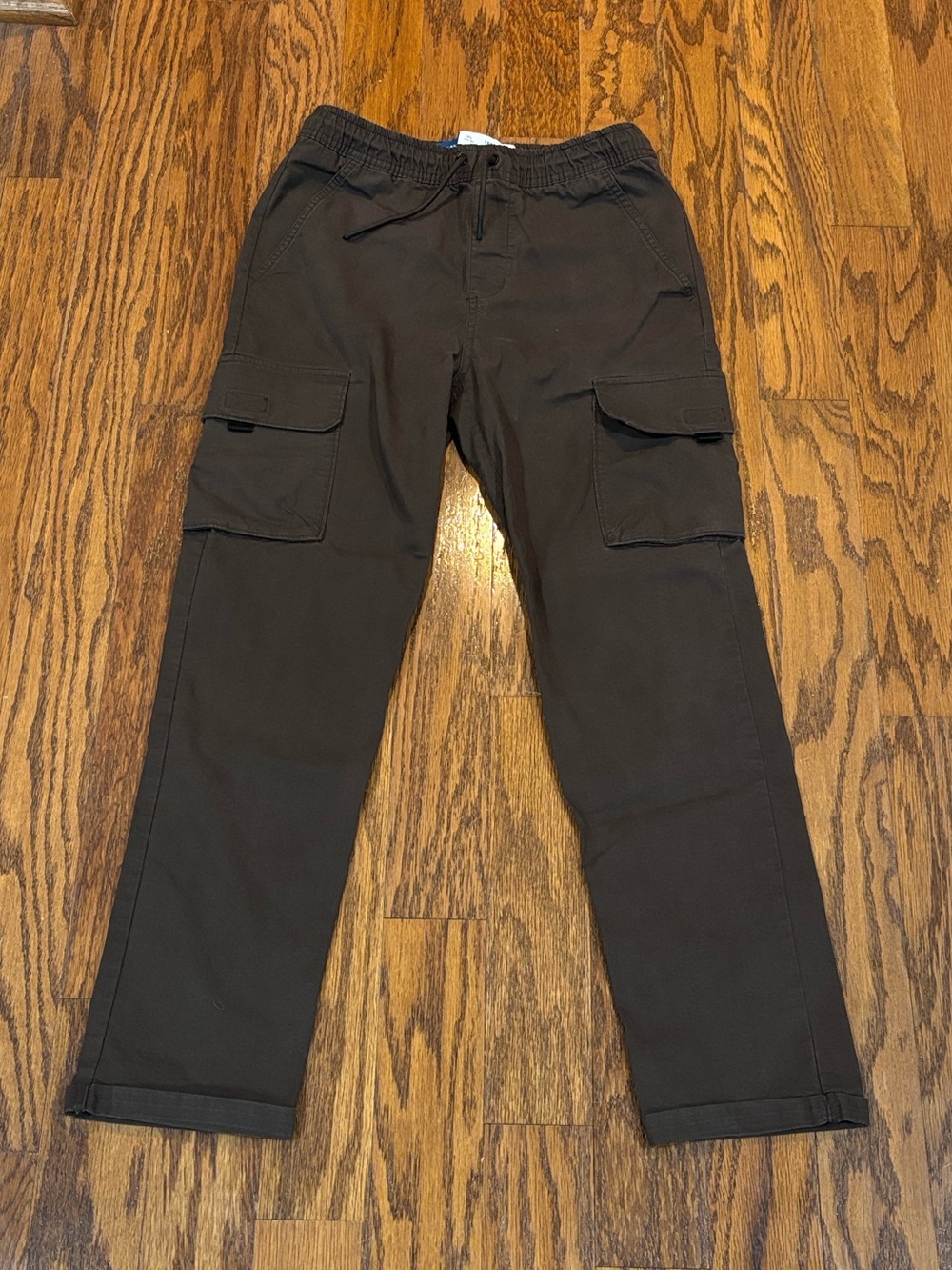 Old Navy, Boys, Tech Taper Dark Brown Cargo Pants with Drawstring Waist, Size XL